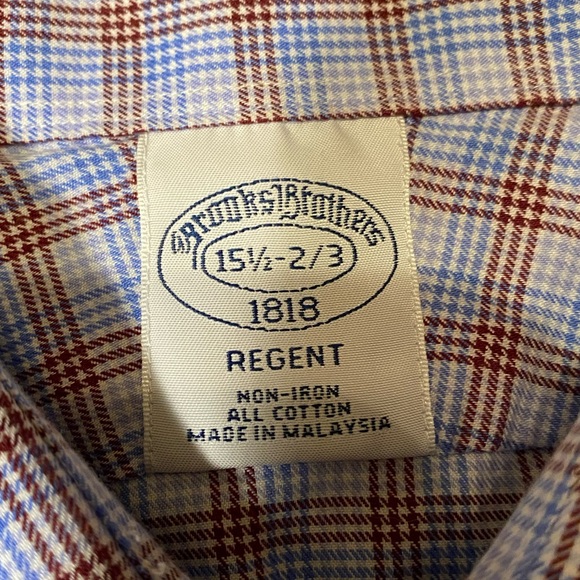 Brooks Brothers Regent 1818 Mens Work Dress Button Up Down Size Med 15.5 Shirt - Picture 5 of 10